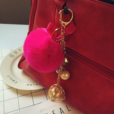 Wholesale Rex Rabbit Fur Tassel Plush Keychains